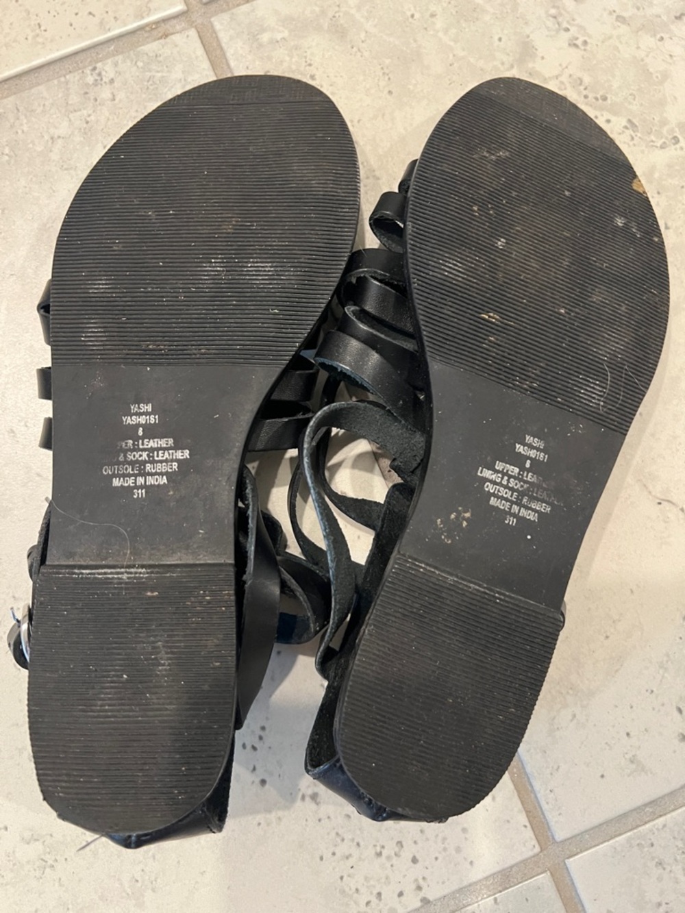 Steve Madden Black Strappy Gladiator Sandals - Picture 7 of 9